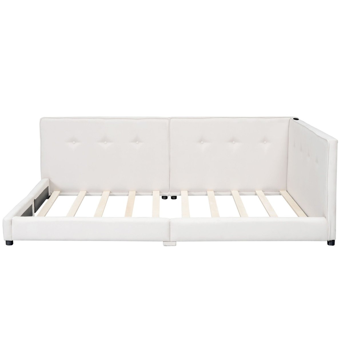 Modern Upholstered Platform Bed With USB Ports And LED Belt - Upholstered Beds available at Alpine Outlets in Denver