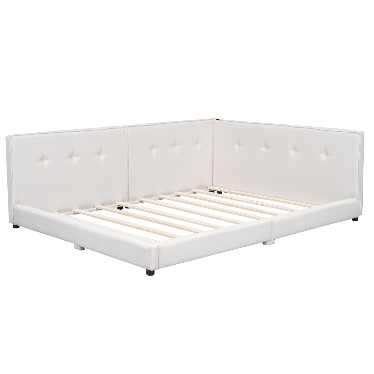 Modern Upholstered Platform Bed With USB Ports And LED Belt - Upholstered Beds available at Alpine Outlets in Denver