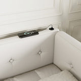 Modern Upholstered Platform Bed With USB Ports And LED Belt - Upholstered Beds available at Alpine Outlets in Denver