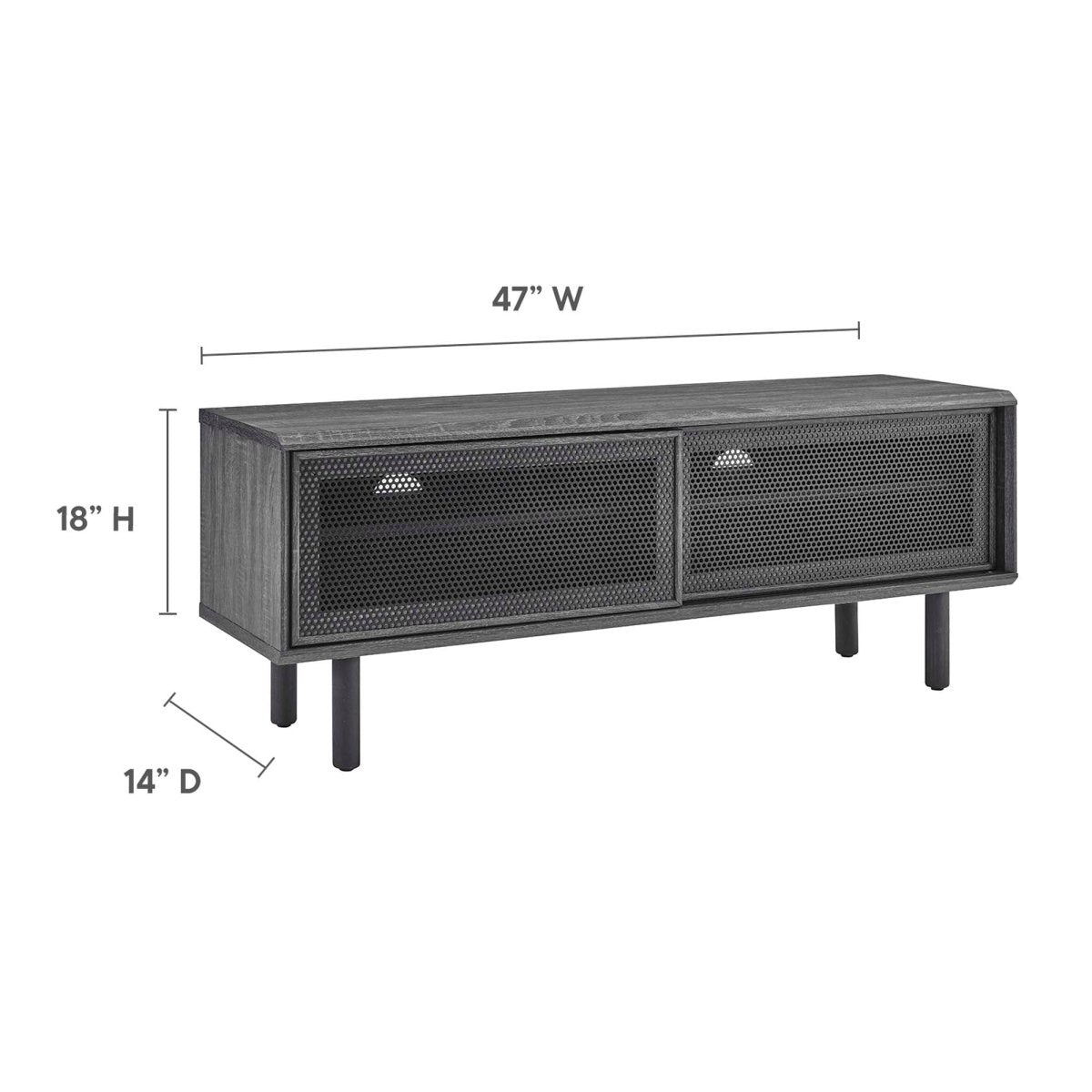 Modern Urban TV Stand with Mesh Sliding Doors 47 Inch - TV Stands available at Alpine Outlets in Denver