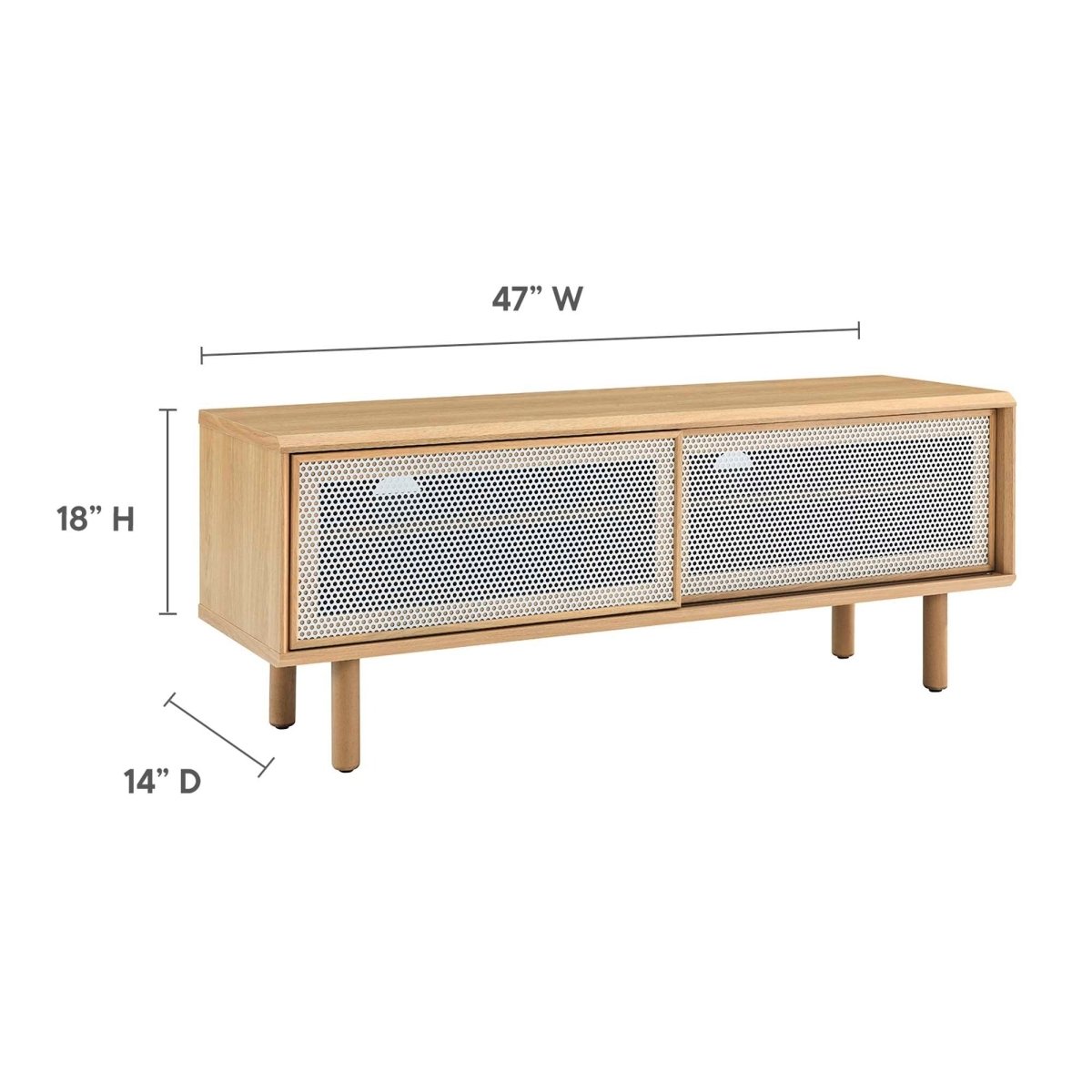 Modern Urban TV Stand with Mesh Sliding Doors 47 Inch - TV Stands available at Alpine Outlets in Denver