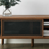 Modern Urban TV Stand with Mesh Sliding Doors 60 Inch - TV Stands available at Alpine Outlets in Denver