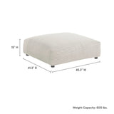 Modular Corduroy Upholstered Ottoman – Large Square 45 Inch - Ottomans available at Alpine Outlets in Denver