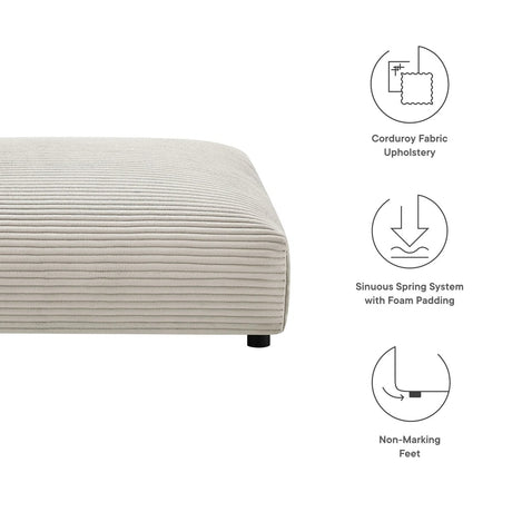 Modular Corduroy Upholstered Ottoman – Large Square 45 Inch - Ottomans available at Alpine Outlets in Denver