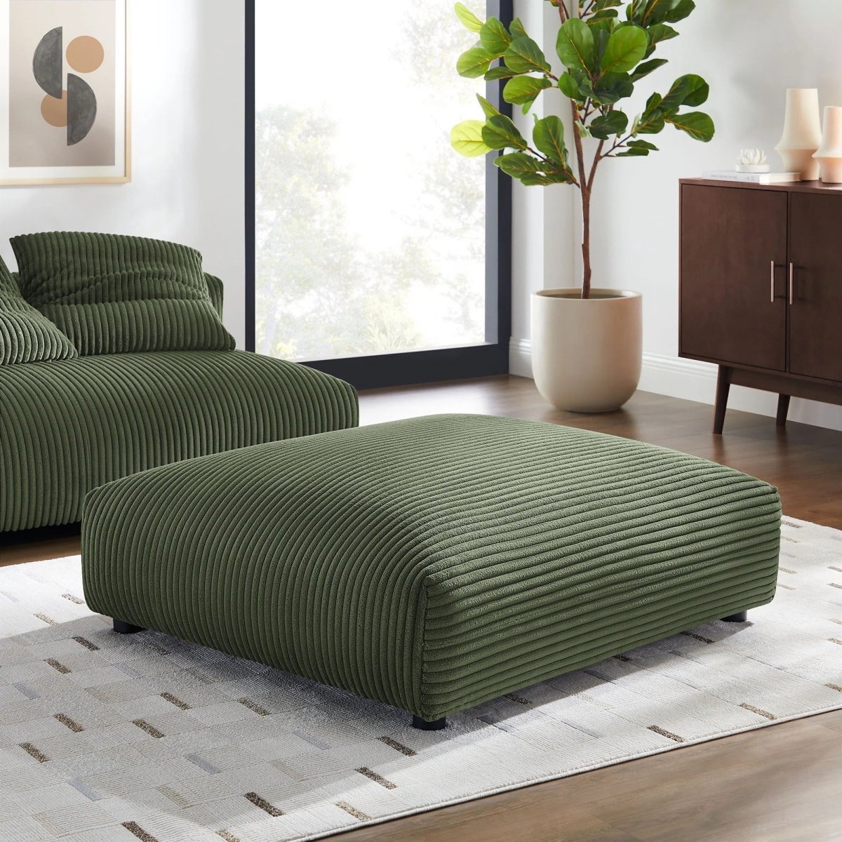 Modular Corduroy Upholstered Ottoman – Large Square 45 Inch - Ottomans available at Alpine Outlets in Denver