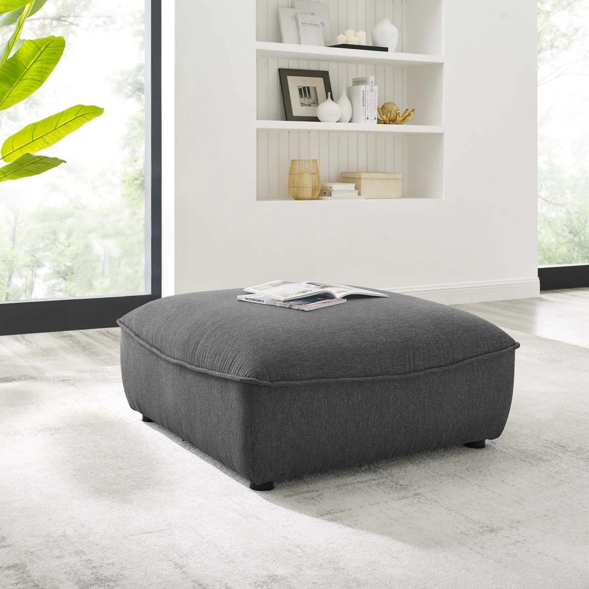 Modular Fabric Sectional Ottoman with Piping – 36 Inch - Ottomans available at Alpine Outlets in Denver