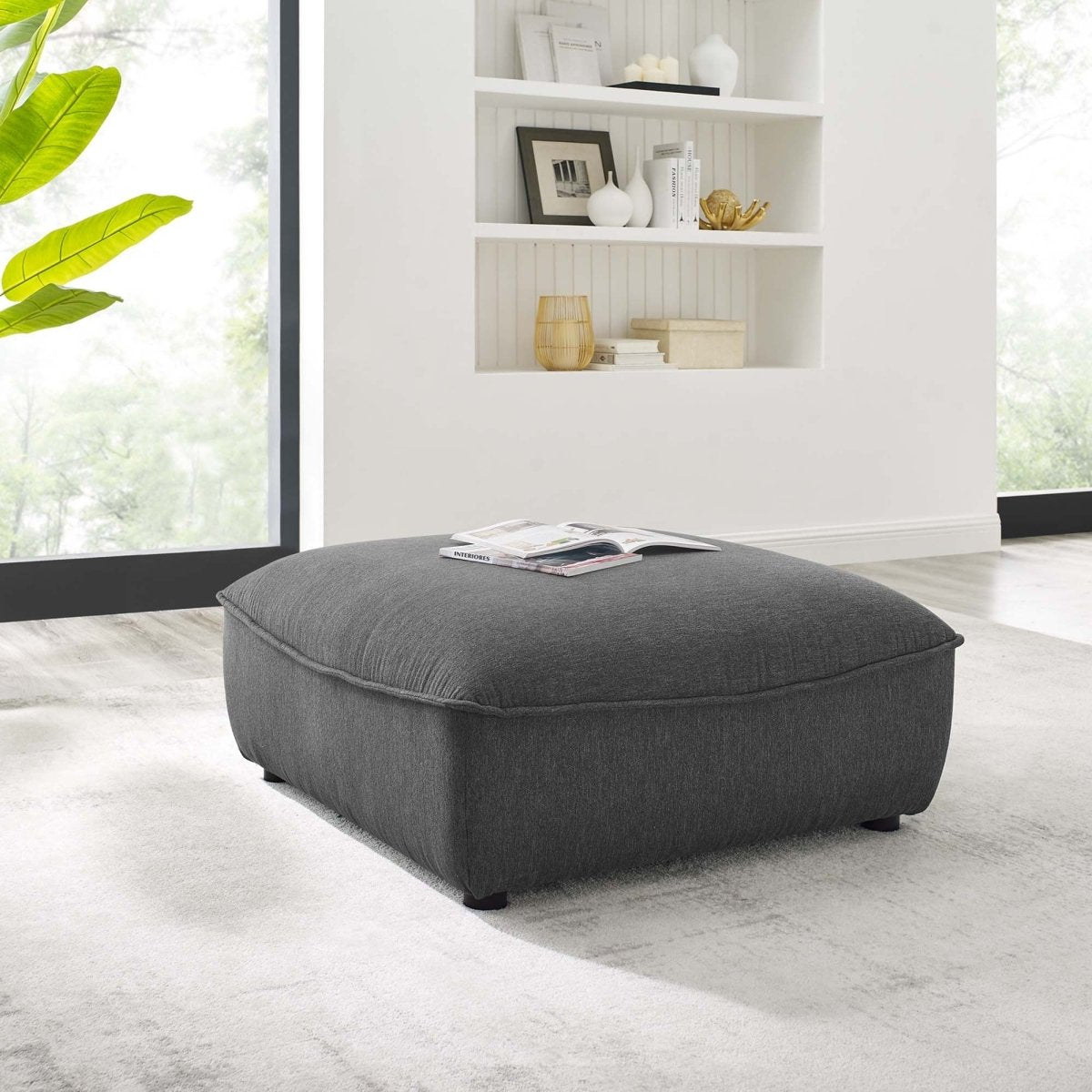 Modular Fabric Sectional Ottoman with Piping – 36 Inch - Ottomans available at Alpine Outlets in Denver