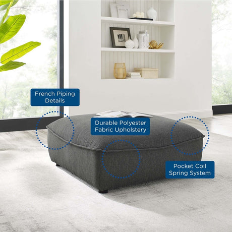 Modular Fabric Sectional Ottoman with Piping – 36 Inch - Ottomans available at Alpine Outlets in Denver