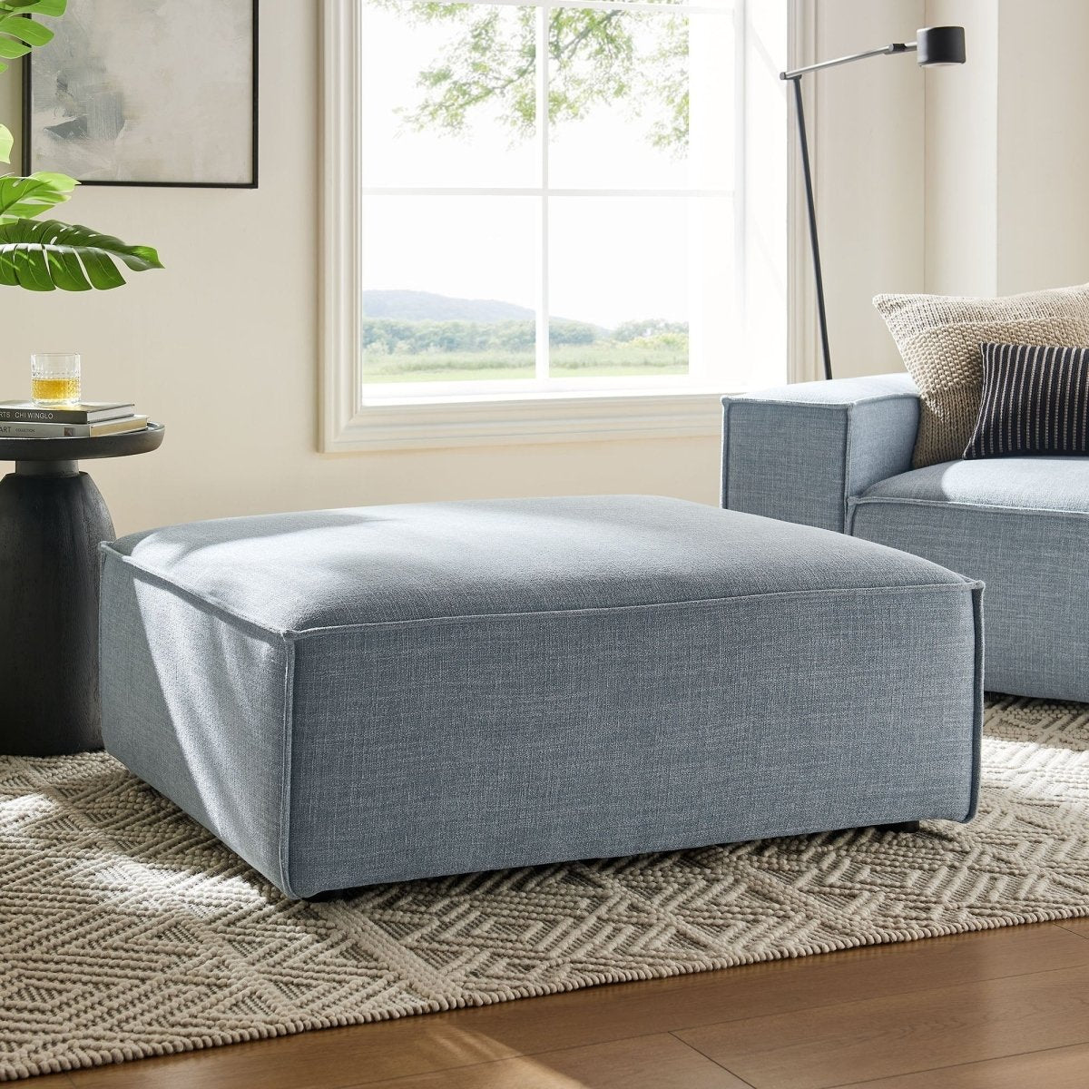 Modular Performance Fabric Ottoman with Piping – 41 Inch - Ottomans available at Alpine Outlets in Denver