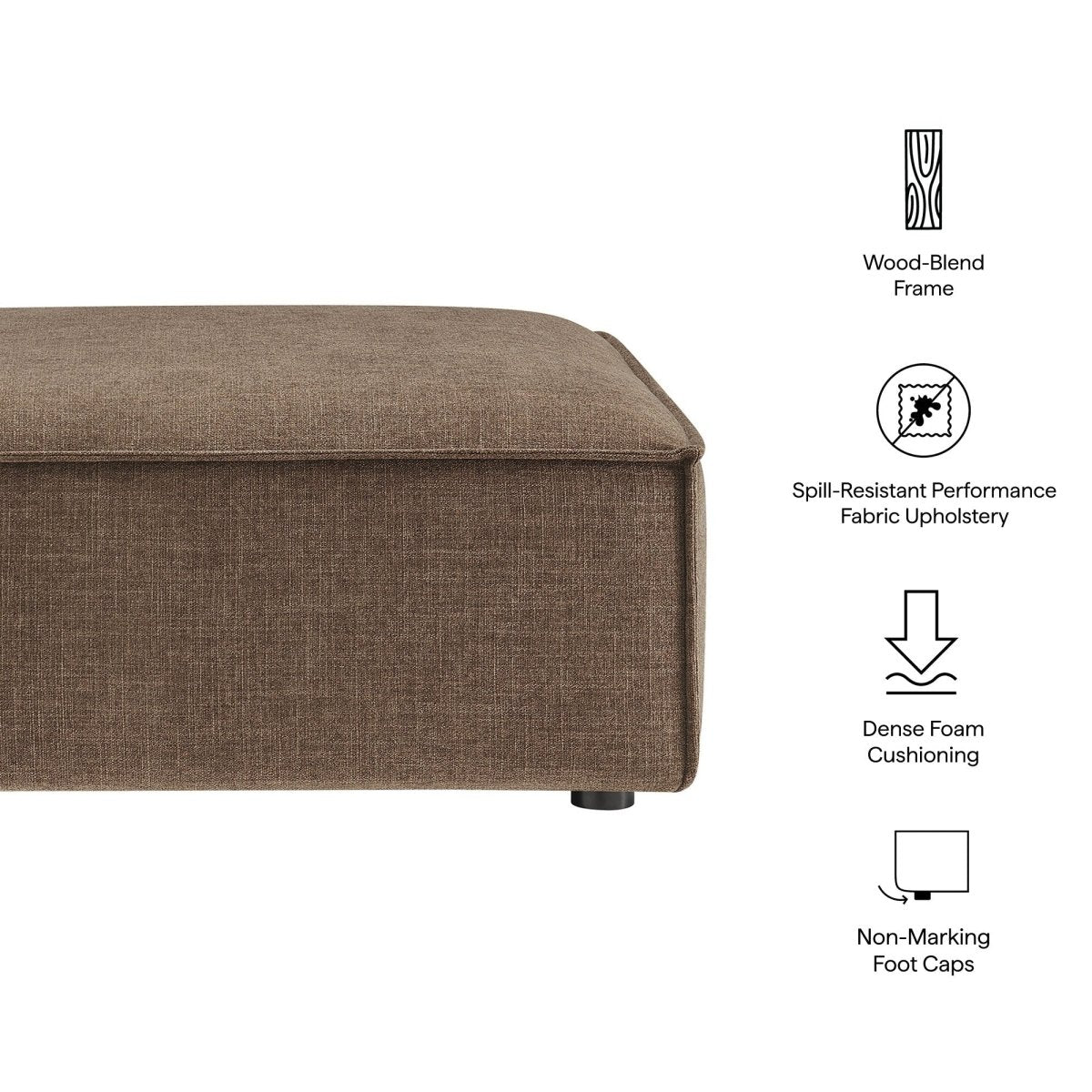 Modular Performance Fabric Ottoman with Piping – 41 Inch - Ottomans available at Alpine Outlets in Denver