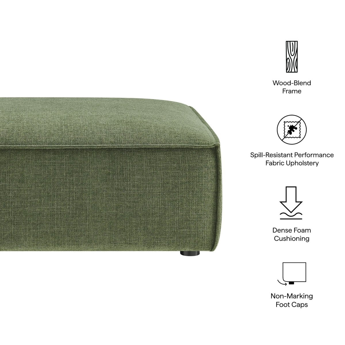 Modular Performance Fabric Ottoman with Piping – 41 Inch - Ottomans available at Alpine Outlets in Denver