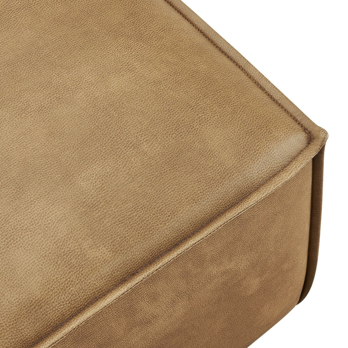 Modular Vegan Leather Ottoman with Piping – 41 Inch - Ottomans available at Alpine Outlets in Denver