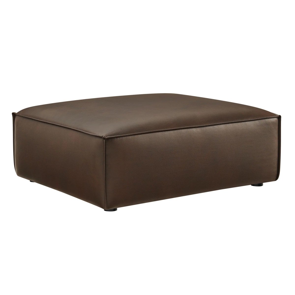 Modular Vegan Leather Ottoman with Piping – 41 Inch - Ottomans available at Alpine Outlets in Denver