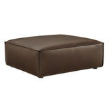 Modular Vegan Leather Ottoman with Piping – 41 Inch - Ottomans available at Alpine Outlets in Denver