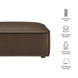 Modular Vegan Leather Ottoman with Piping – 41 Inch - Ottomans available at Alpine Outlets in Denver