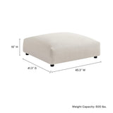 Modular Woven Fabric Upholstered Ottoman – Large Square 45 Inch - Ottomans available at Alpine Outlets in Denver