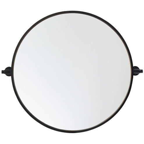 Everly 24 Inch Black Round Pivot Wall Mirror