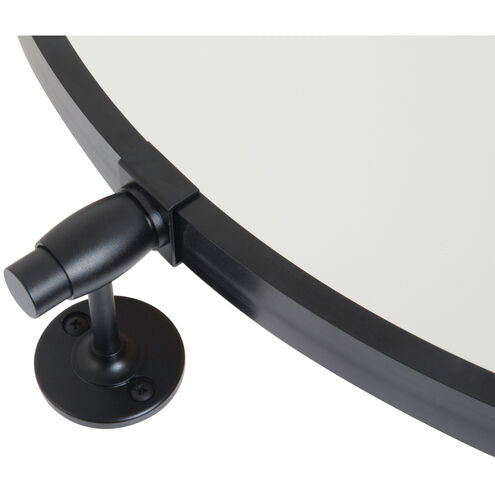 Everly 24 Inch Black Round Pivot Wall Mirror