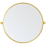 Everly 30 Inch Gold Round Pivot Wall Mirror