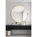Everly 30 Inch Gold Round Pivot Wall Mirror