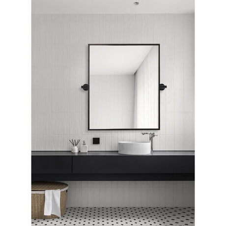 Everly 24 x 20 Inch Black Rectangle Pivot Wall Mirror