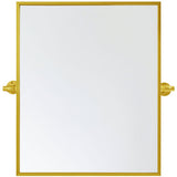Everly 24 x 20 Inch Gold Rectangle Pivot Wall Mirror