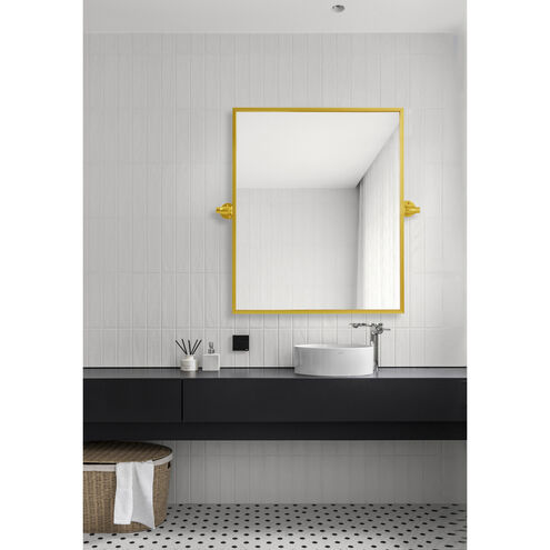 Everly 24 x 20 Inch Gold Rectangle Pivot Wall Mirror