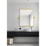 Everly 24 x 20 Inch Gold Rectangle Pivot Wall Mirror