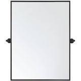 Everly 32 x 24 Inch Black Rectangle Pivot Wall Mirror