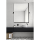 Everly 32 x 24 Inch Black Rectangle Pivot Wall Mirror