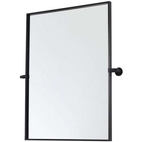 Everly 32 x 24 Inch Black Rectangle Pivot Wall Mirror