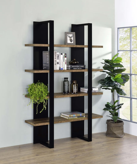 Mystrene 4 - Shelf Bookcase – Black & Walnut - available at Alpine Outlets in Denver