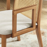 Natural Beech Wood and Rattan Cane Back Dining Armchair - Dining Chairs available at Alpine Outlets in Denver