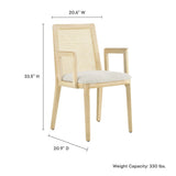 Natural Beech Wood and Rattan Cane Back Dining Armchair - Dining Chairs available at Alpine Outlets in Denver