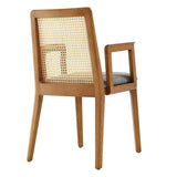 Natural Beech Wood and Rattan Cane Back Dining Armchair - Dining Chairs available at Alpine Outlets in Denver