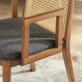 Natural Beech Wood and Rattan Cane Back Dining Armchair - Dining Chairs available at Alpine Outlets in Denver