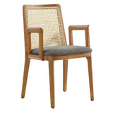 Natural Beech Wood and Rattan Cane Back Dining Armchair - Dining Chairs available at Alpine Outlets in Denver