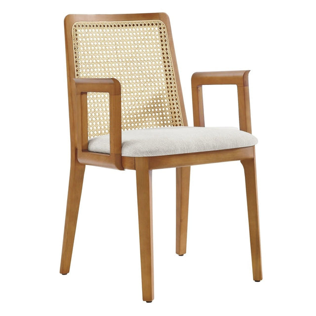 Natural Beech Wood and Rattan Cane Back Dining Armchair - Dining Chairs available at Alpine Outlets in Denver
