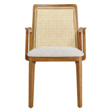 Natural Beech Wood and Rattan Cane Back Dining Armchair - Dining Chairs available at Alpine Outlets in Denver
