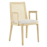 Natural Beech Wood and Rattan Cane Back Dining Armchair - Dining Chairs available at Alpine Outlets in Denver