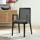 Natural Beech Wood and Rattan Cane Back Dining Armchair - Dining Chairs available at Alpine Outlets in Denver