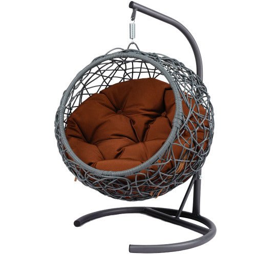 Nestle Cat Swing Bed with Wicker Look and Cushion – Brown - Pet Furniture - Alpine Outlets