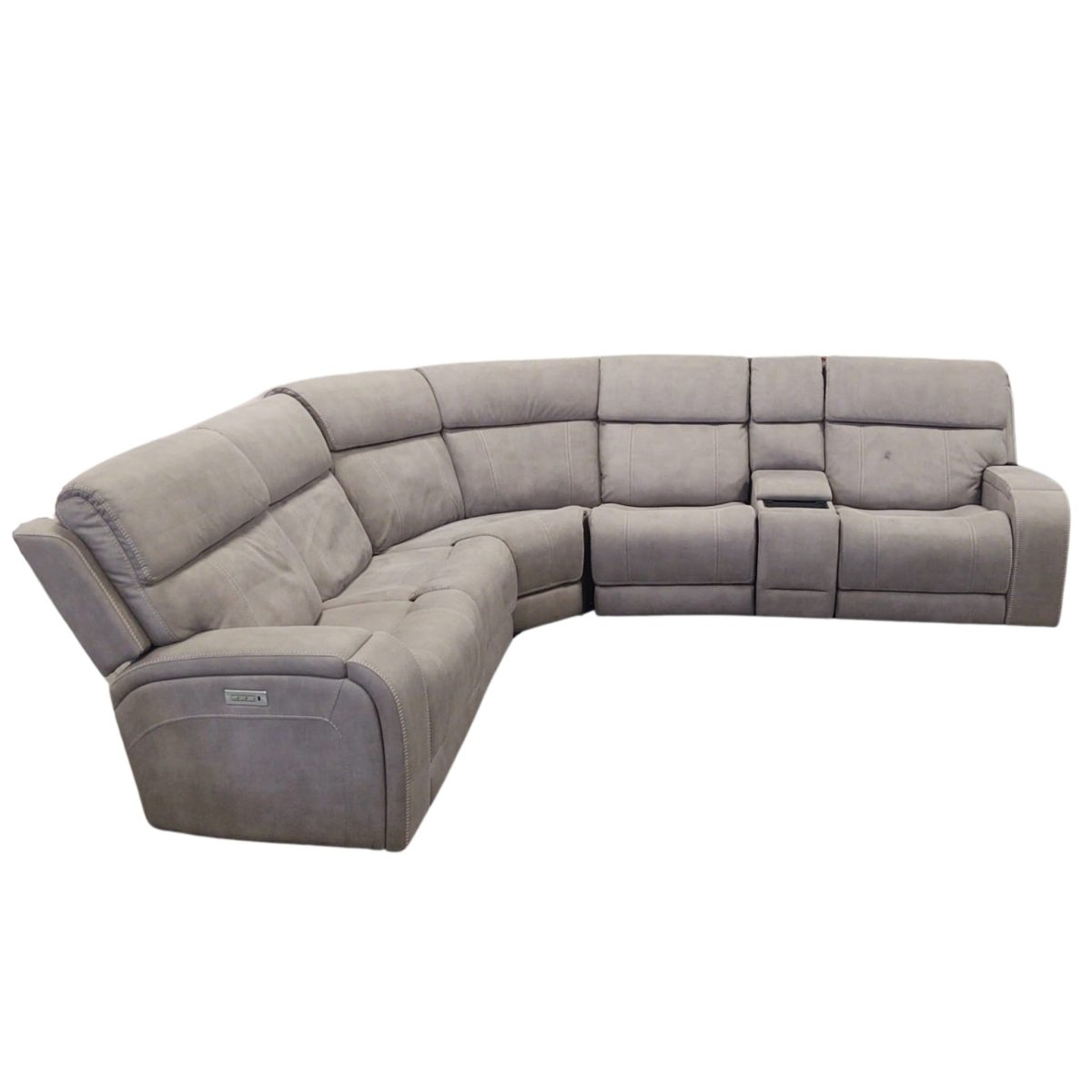 Newberry Fabric Power Reclining Sectional with Power Headrest and Power Lumbar - available at Alpine Outlets in Denver