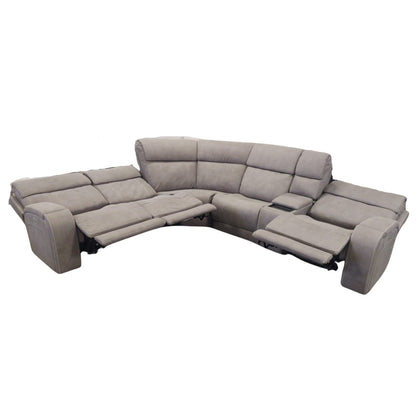 Newberry Fabric Power Reclining Sectional with Power Headrest and Power Lumbar - available at Alpine Outlets in Denver