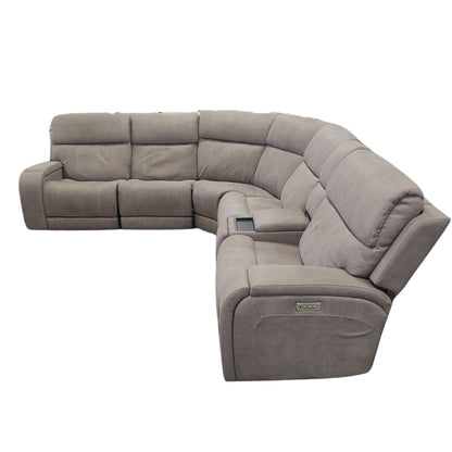 Newberry Fabric Power Reclining Sectional with Power Headrest and Power Lumbar - available at Alpine Outlets in Denver