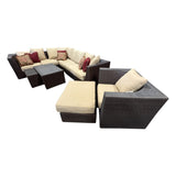 Nine - Piece Modular Wicker Sunbrella Patio Set (ID G472836) - Outdoor Furniture Sets available at Alpine Outlets in Denver