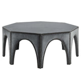 Octagon Velvet Ottoman with Nailhead Trim – 44 Inch - Ottomans available at Alpine Outlets in Denver