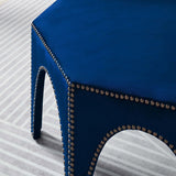 Octagon Velvet Ottoman with Nailhead Trim – 44 Inch - Ottomans available at Alpine Outlets in Denver
