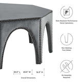 Octagon Velvet Ottoman with Nailhead Trim – 44 Inch - Ottomans available at Alpine Outlets in Denver