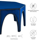 Octagon Velvet Ottoman with Nailhead Trim – 44 Inch - Ottomans available at Alpine Outlets in Denver